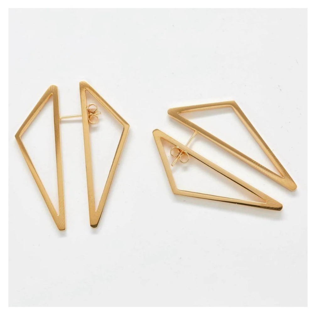 Admiral Row Gold Geometric Triangle Earrings